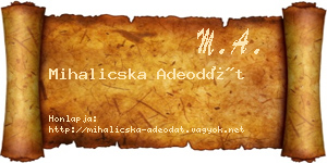 Mihalicska Adeodát névjegykártya